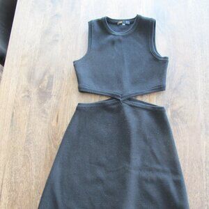Maje Black Knit Cut-Out Mini Dress (Size 38)